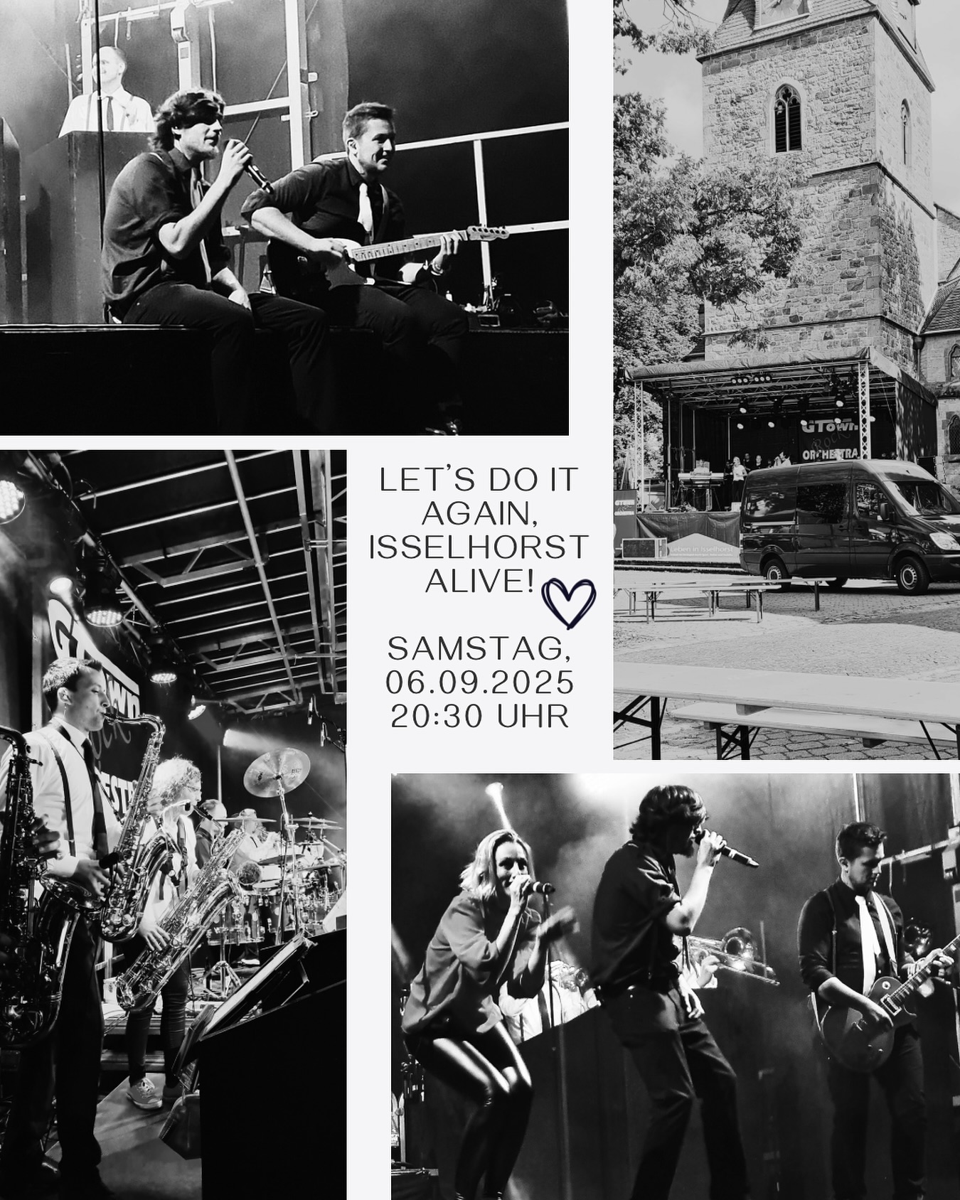 Next Stop 👉🏼 6. September 2025 20:30 Uhr ISSELHORST aLIVE 🪩  Fotos aus 2021 vom letzten Gig bei ISSELHORST aLIVE von @mhoener02 ❤️